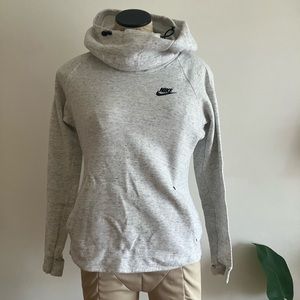 Gray NIKE modernist hoodie cowl sweatshirt